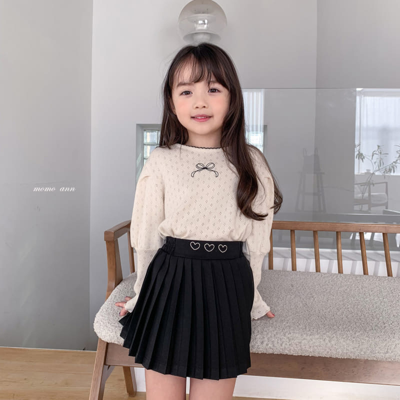 Momo Ann - Korean Children Fashion - #childofig - Heart Pleated Skirt - 5