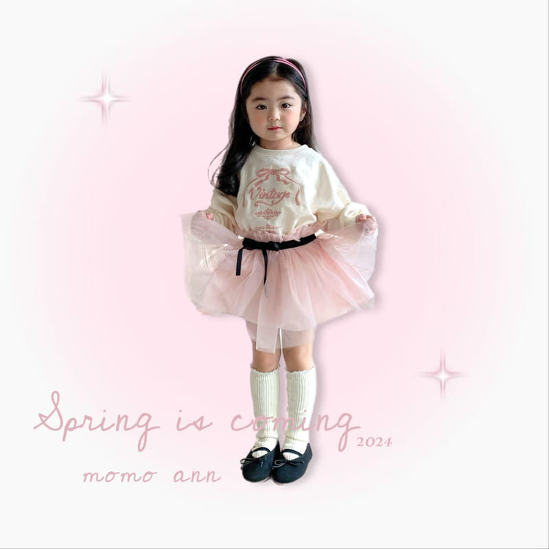 Momo Ann - Korean Children Fashion - #littlefashionista - Antique Ribbon Sweatshrit - 2