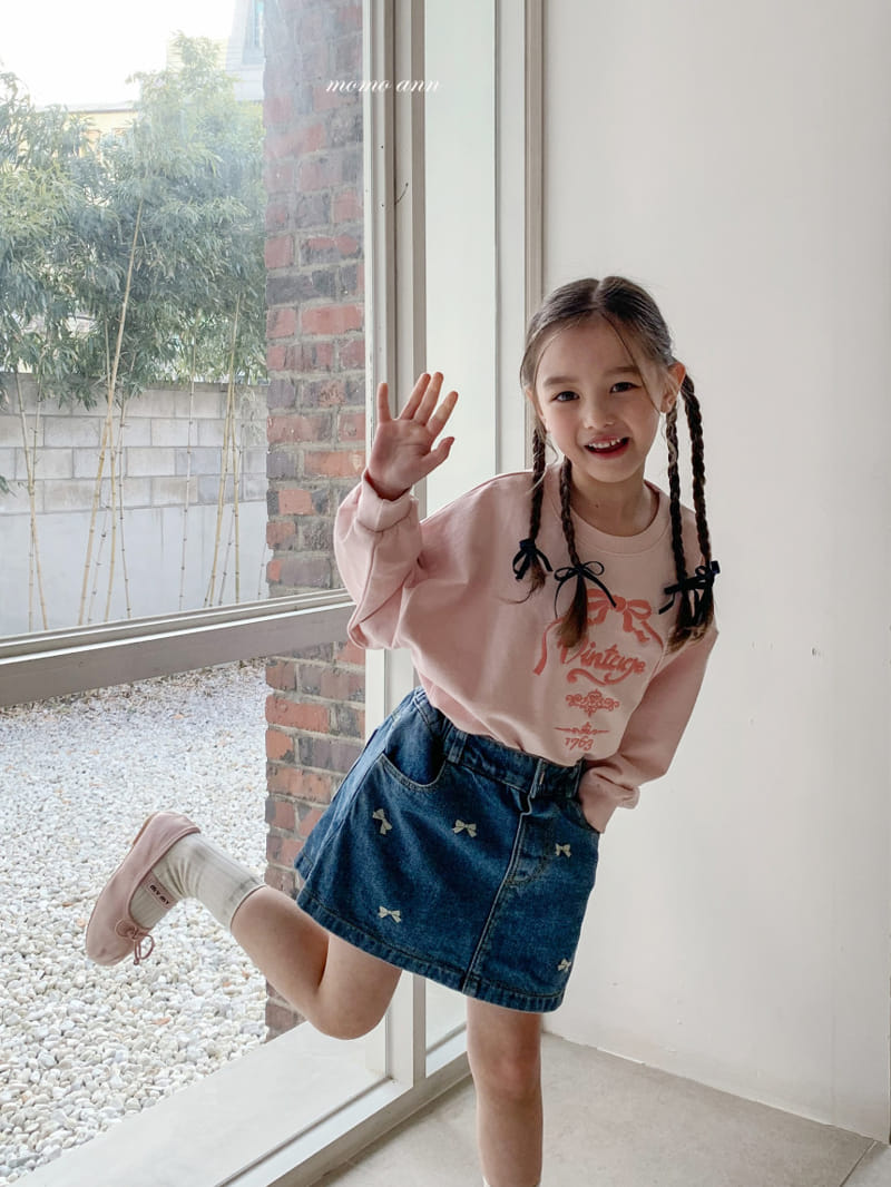 Momo Ann - Korean Children Fashion - #prettylittlegirls - Antique Ribbon Sweatshrit - 5