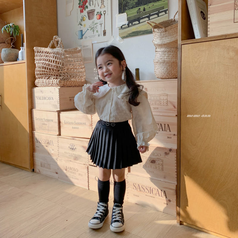Momo Ann - Korean Children Fashion - #minifashionista - Heart Pleated Skirt - 4
