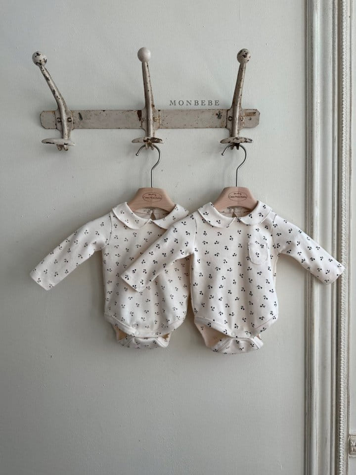 Monbebe - Korean Baby Fashion - #babyboutique - Cherry Collar Body Suit - 5