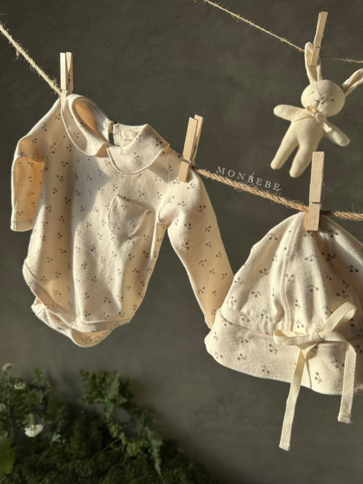 Monbebe - Korean Baby Fashion - #babyoutfit - Cherry Collar Body Suit