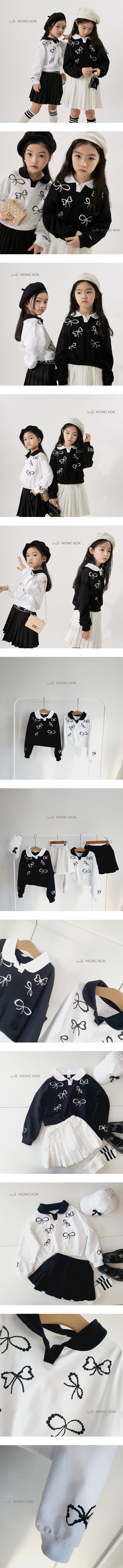 Mong Kok - Korean Children Fashion - #kidzfashiontrend - Ribbon Collar Tee - 2