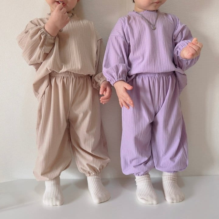 Moran - Korean Baby Fashion - #babyboutiqueclothing - Easy Top Bottom Set - 6