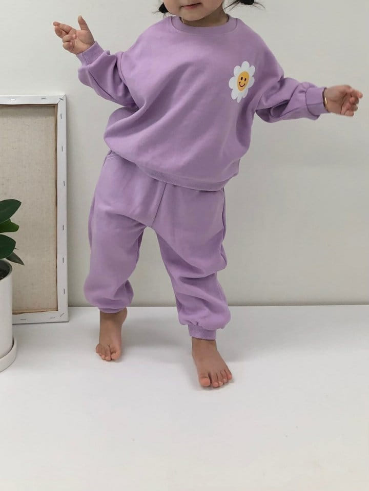 Moran - Korean Baby Fashion - #babyfever - Daisy Smile Top Bottom Set - 3