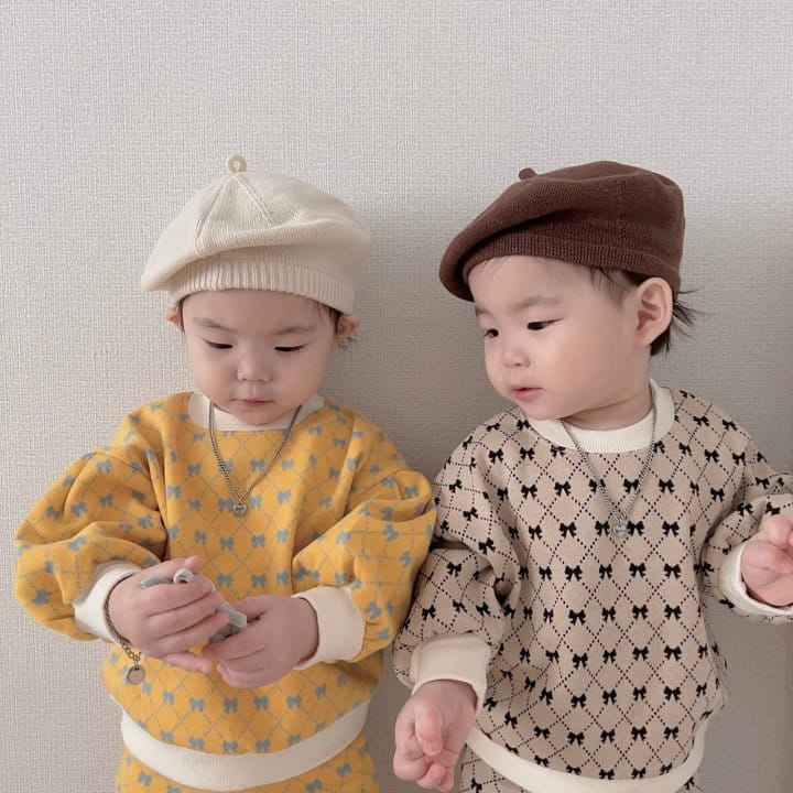 Moran - Korean Baby Fashion - #babywear - Ribbon Boots Cut Top Bottom Set - 2