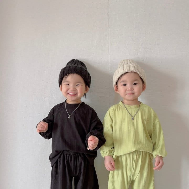 Moran - Korean Baby Fashion - #onlinebabyshop - Easy Top Bottom Set - 3