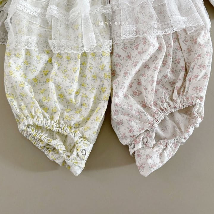 Mos Bebe - Korean Baby Fashion - #babyclothing - Blossom Lace Bosy Suit - 6