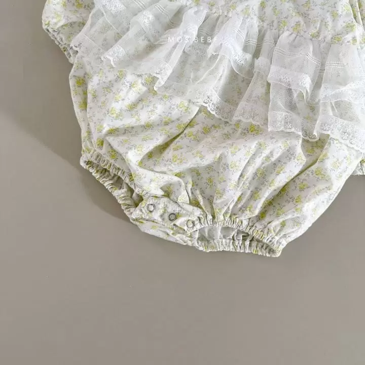 Mos Bebe - Korean Baby Fashion - #babyfashion - Blossom Lace Bosy Suit - 7