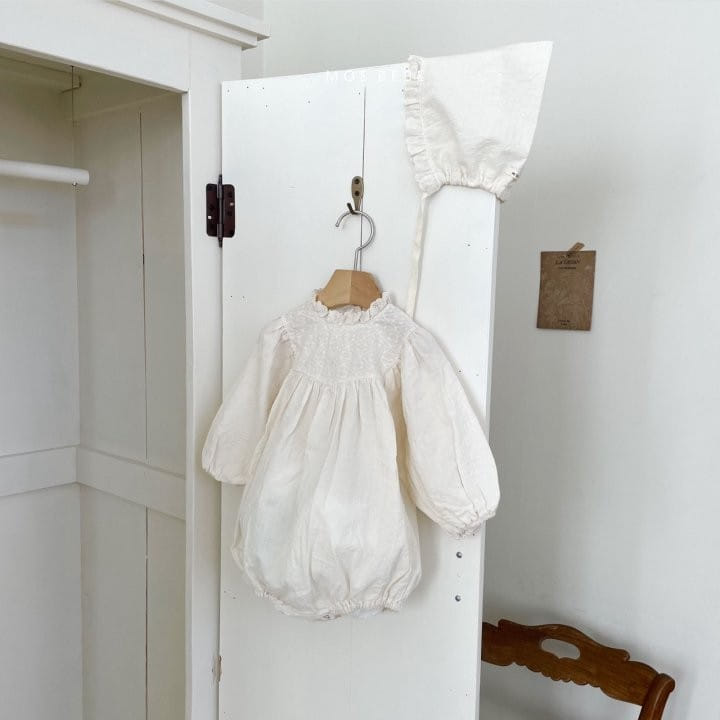 Mos Bebe - Korean Baby Fashion - #babylifestyle - Peony Bonnet Body Suit - 11