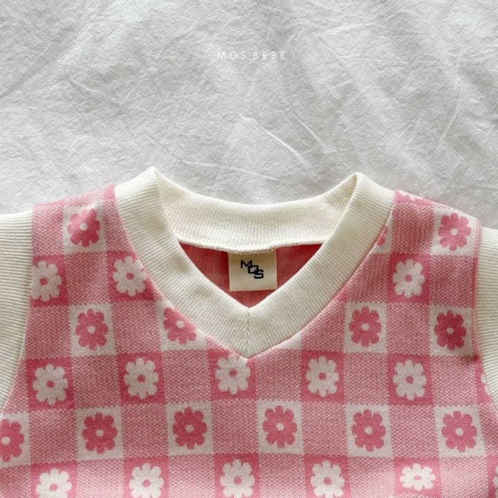 Mos Bebe - Korean Baby Fashion - #babyoutfit - Flower Garden Vest Bloomers Top Bottom Set - 5