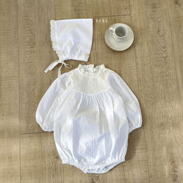 Mos Bebe - Korean Baby Fashion - #babywear - Peony Bonnet Body Suit
