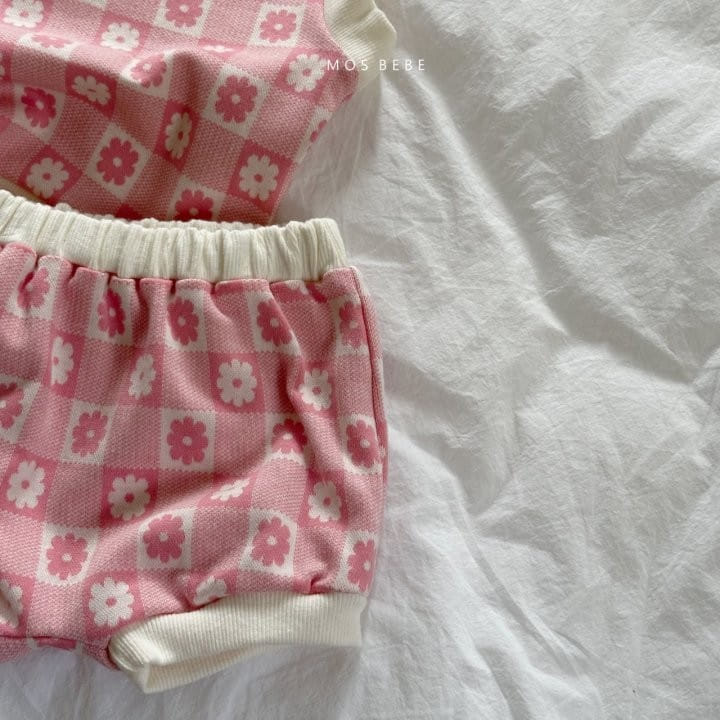 Mos Bebe - Korean Baby Fashion - #babywear - Flower Garden Vest Bloomers Top Bottom Set - 6