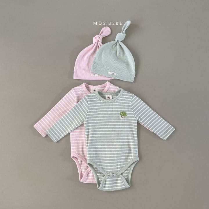 Mos Bebe - Korean Baby Fashion - #babywear - Mushroom Beanie Body Suit