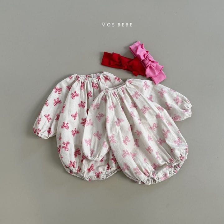Mos Bebe - Korean Baby Fashion - #onlinebabyboutique - Ribbon Body Suit