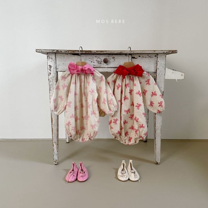 Mos Bebe - Korean Baby Fashion - #onlinebabyshop - Ribbon Body Suit - 2