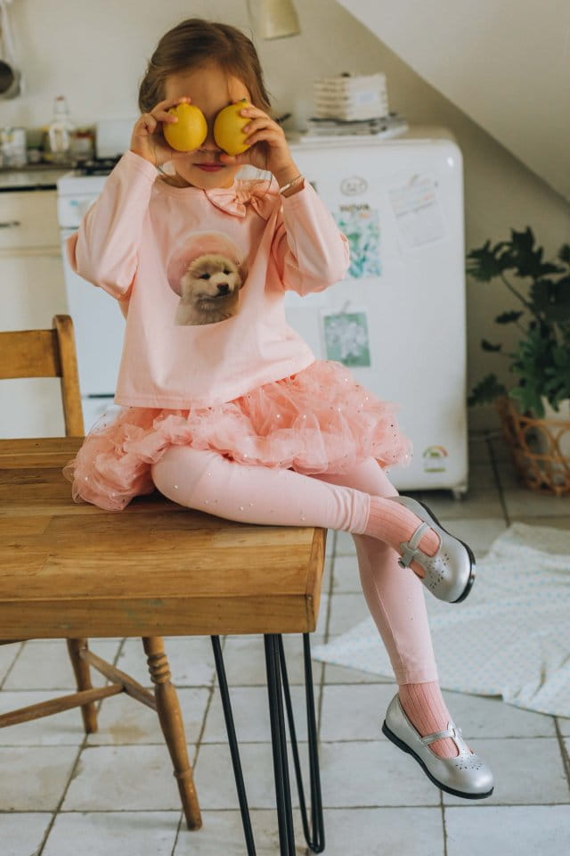 Mumunbaba - Korean Children Fashion - #kidzfashiontrend - Puppy Ribbon Tee - 6