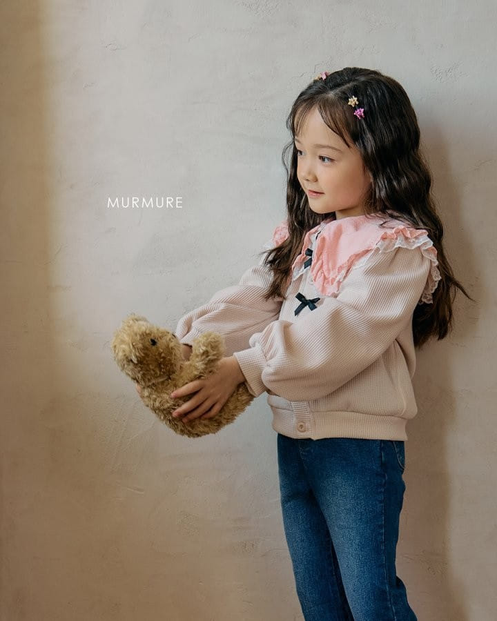 Murmure - Korean Children Fashion - #fashionkids - Waffle Ribbon Cardigan - 3