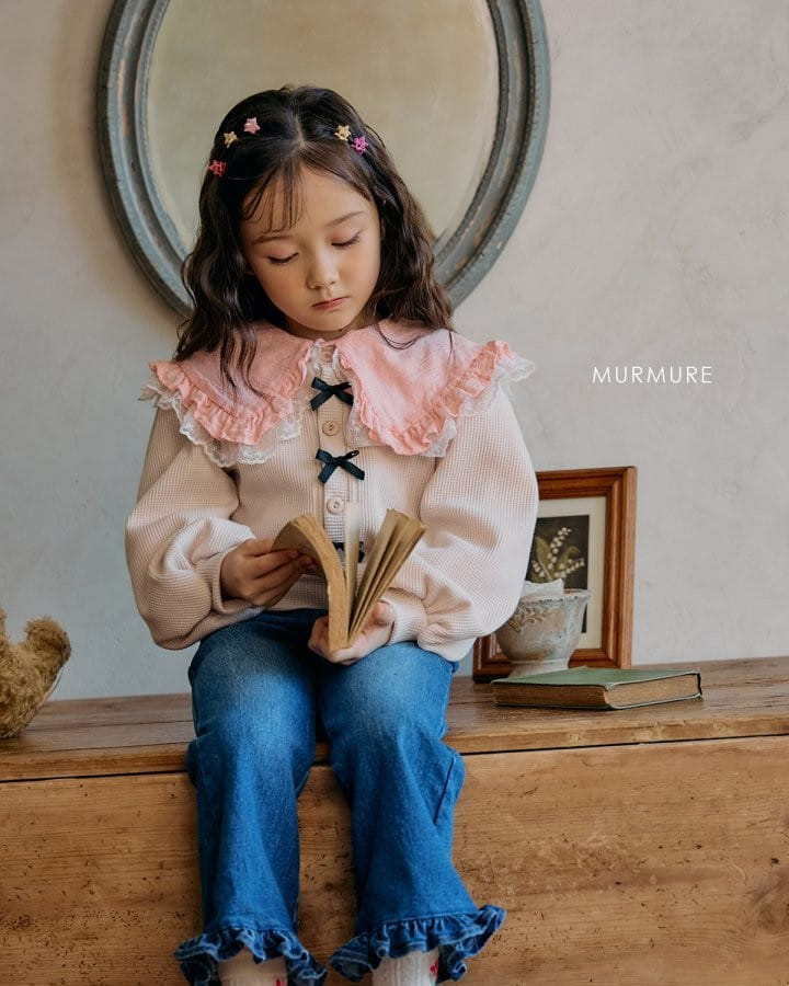 Murmure - Korean Children Fashion - #kidsstore - Waffle Ribbon Cardigan - 5
