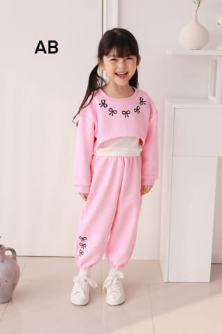 Muy Bien - Korean Children Fashion - #Kfashion4kids - Ribbon Top Bottom Set - 3