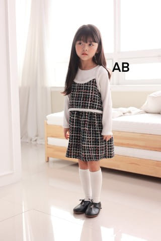 Muy Bien - Korean Children Fashion - #fashionkids - Tweed Vest Dress - 2