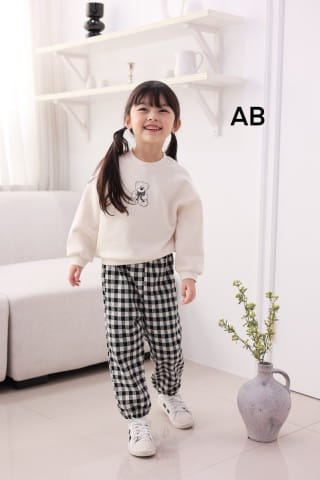 Muy Bien - Korean Children Fashion - #kidsshorts - Check Bear Sweatshirt - 10