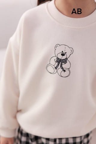 Muy Bien - Korean Children Fashion - #kidsstore - Check Bear Sweatshirt - 11