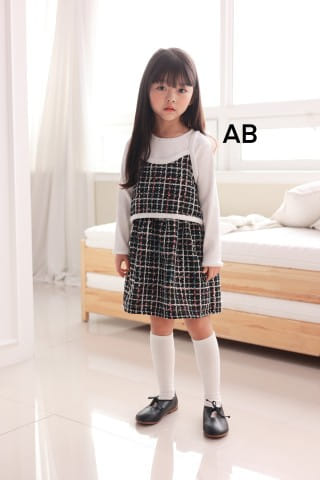 Muy Bien - Korean Children Fashion - #kidsshorts - Tweed Vest Dress - 4