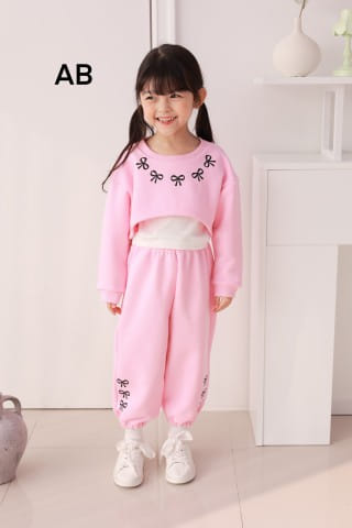 Muy Bien - Korean Children Fashion - #Kfashion4kids - Ribbon Top Bottom Set - 4