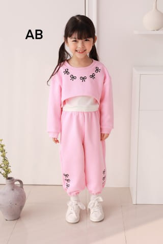Muy Bien - Korean Children Fashion - #minifashionista - Ribbon Top Bottom Set - 6