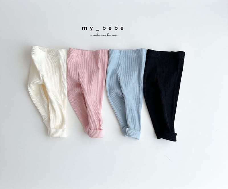 My Bebe - Korean Children Fashion - #Kfashion4kids - Spring Rib Leggings - 2