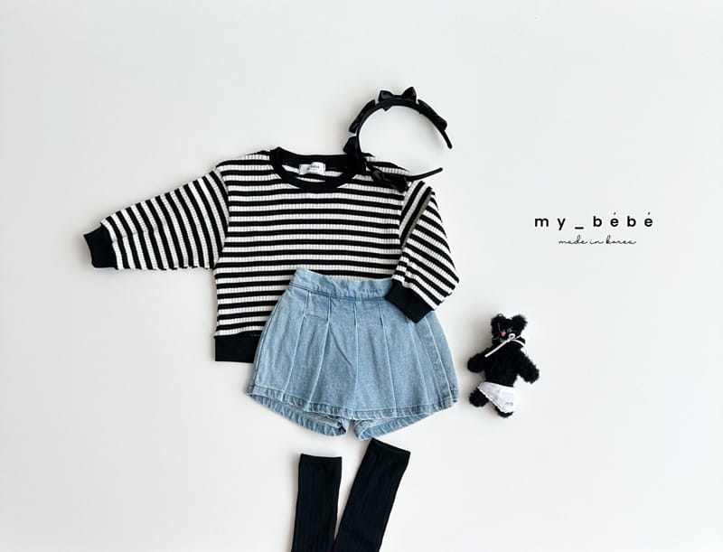 My Bebe - Korean Children Fashion - #Kfashion4kids - Denim Skirt Pants - 11