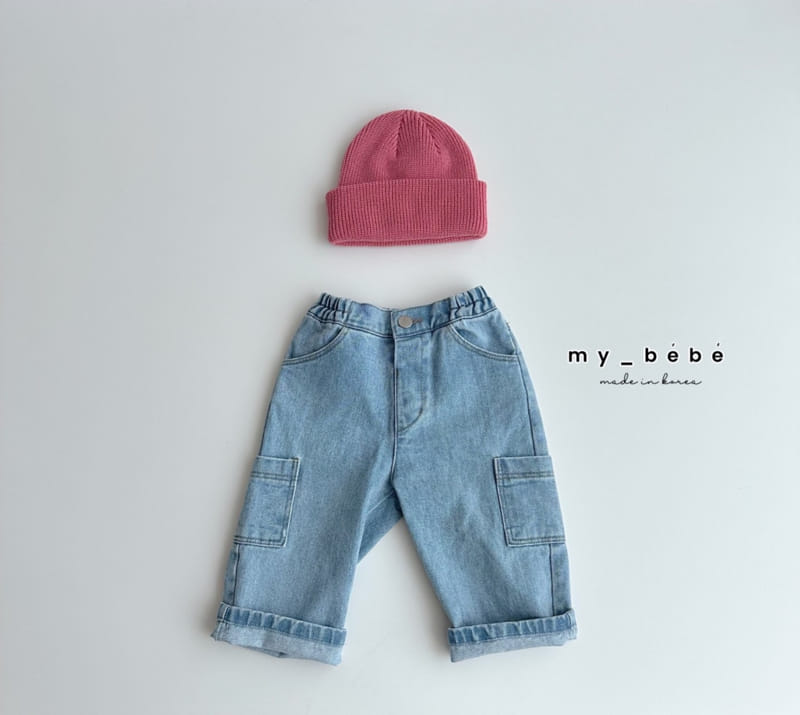 My Bebe - Korean Children Fashion - #Kfashion4kids - Pocket Denim Pants - 5