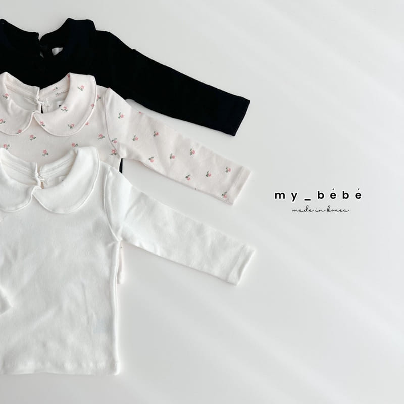 My Bebe - Korean Children Fashion - #childofig - Bom Bom Collar Tee - 5
