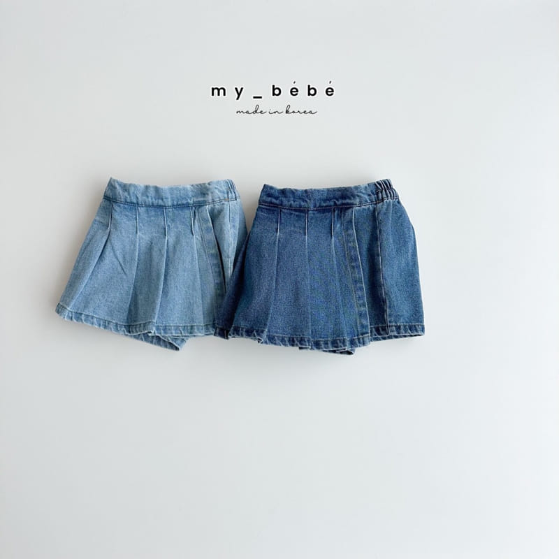 My Bebe - Korean Children Fashion - #childofig - Denim Skirt Pants - 2