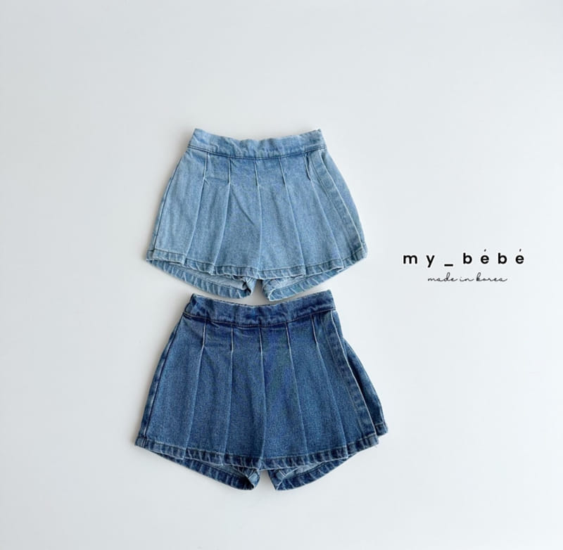 My Bebe - Korean Children Fashion - #childofig - Denim Skirt Pants - 3