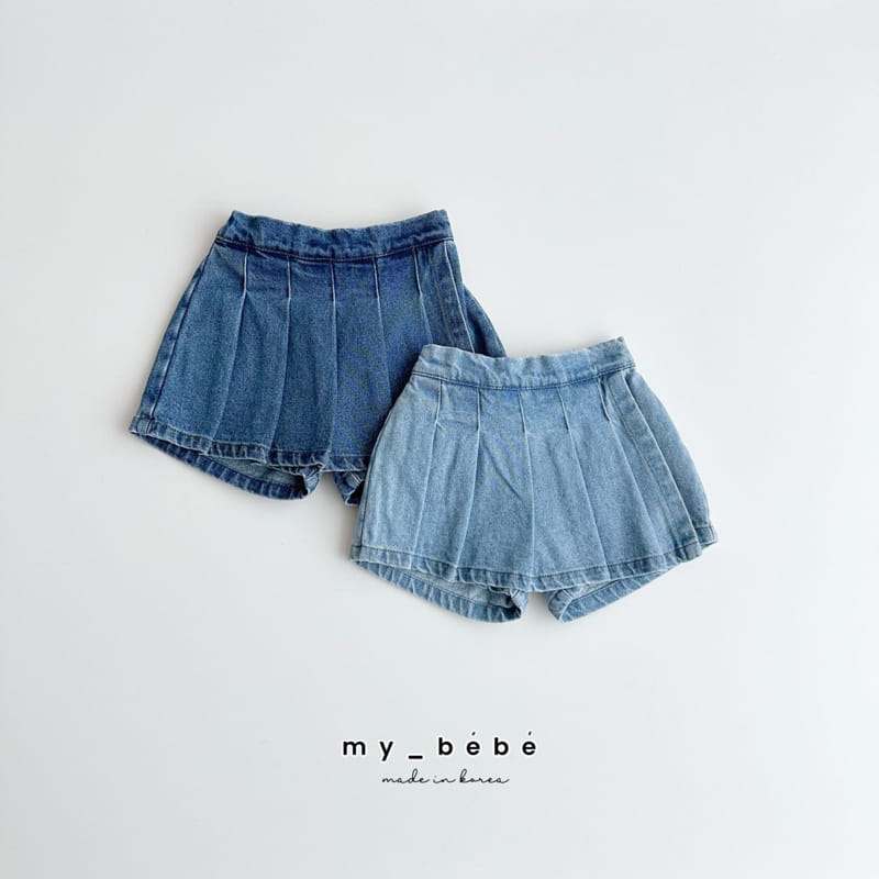 My Bebe - Korean Children Fashion - #childofig - Denim Skirt Pants - 4