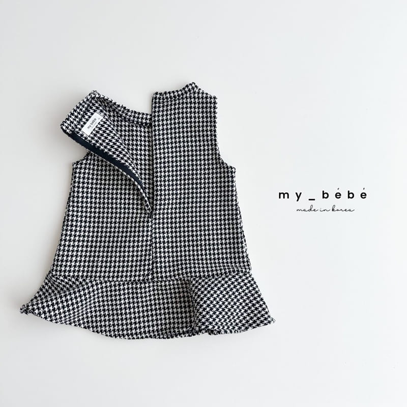 My Bebe - Korean Children Fashion - #discoveringself - Ribbon Check One-Piece - 7