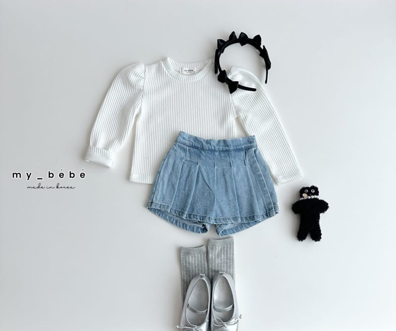 My Bebe - Korean Children Fashion - #kidsshorts - Denim Skirt Pants - 8