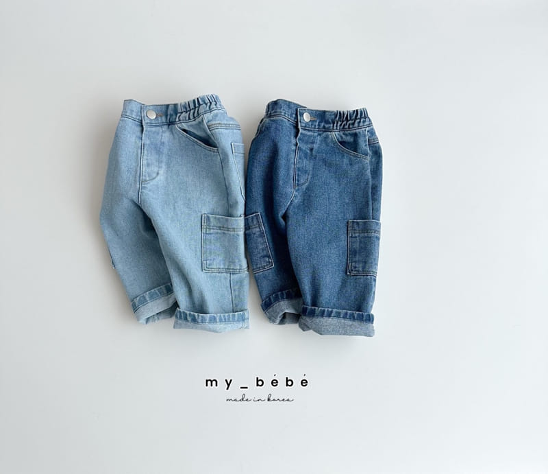 My Bebe - Korean Children Fashion - #kidsshorts - Pocket Denim Pants - 2