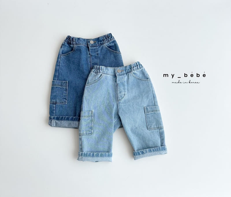 My Bebe - Korean Children Fashion - #kidsstore - Pocket Denim Pants - 3
