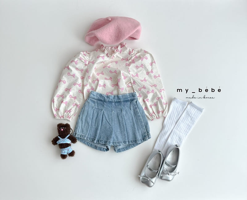 My Bebe - Korean Children Fashion - #kidzfashiontrend - Denim Skirt Pants - 10