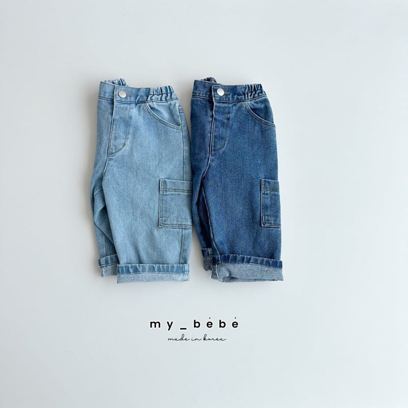 My Bebe - Korean Children Fashion - #kidsstore - Pocket Denim Pants - 4