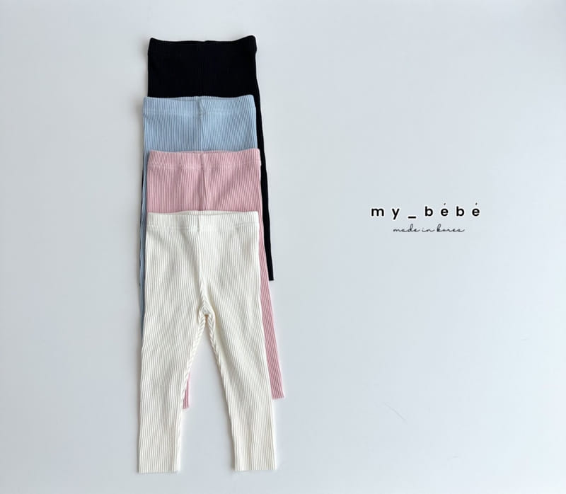 My Bebe - Korean Children Fashion - #littlefashionista - Spring Rib Leggings - 4
