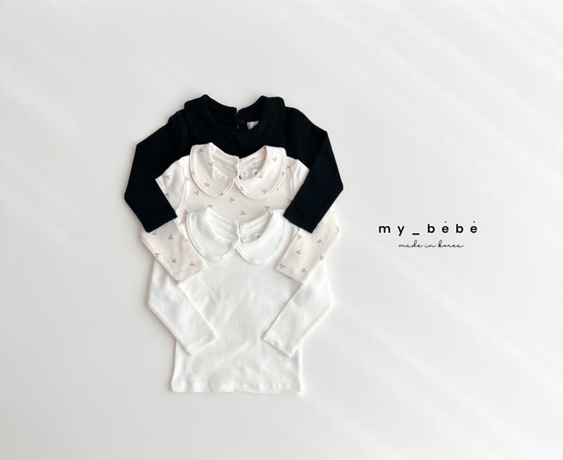 My Bebe - Korean Children Fashion - #minifashionista - Bom Bom Collar Tee - 3