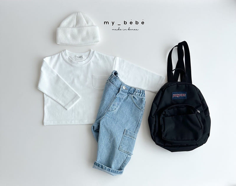 My Bebe - Korean Children Fashion - #minifashionista - Pocket Denim Pants - 8
