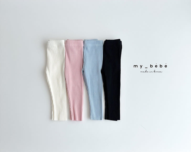My Bebe - Korean Children Fashion - #prettylittlegirls - Spring Rib Leggings - 6