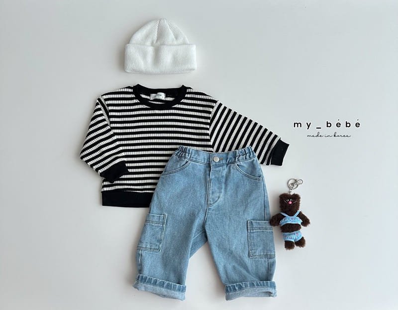 My Bebe - Korean Children Fashion - #toddlerclothing - Pocket Denim Pants - 11
