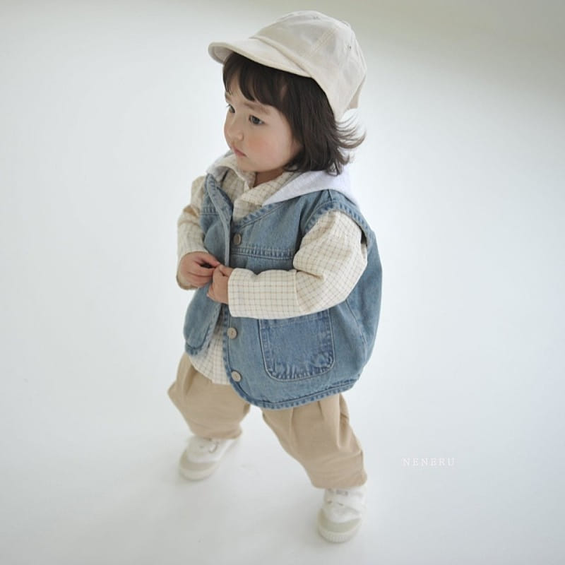 Neneru - Korean Baby Fashion - #babyboutique - Denim Hoddy Vest - 6