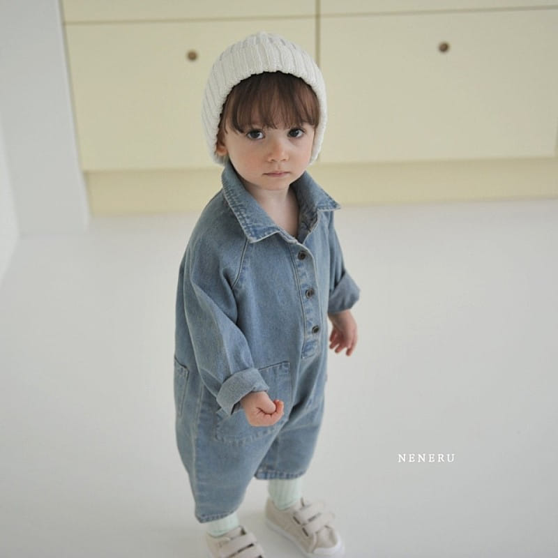 Neneru - Korean Baby Fashion - #babyboutiqueclothing - Alpha Denim Jumpsuit - 3